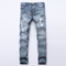 Pantalones Vaqueros Rotos Slim Fit para Hombre - Denim Desgastado Azul Claro Talla Grande