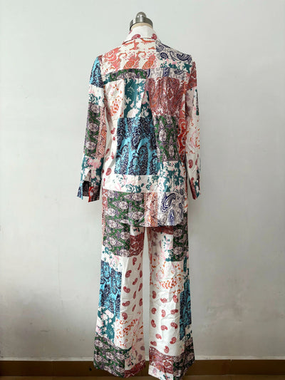 Conjunto Estampado Europeo Americano: Blusa Manga Larga y Pantalón para Mujer - Image 12