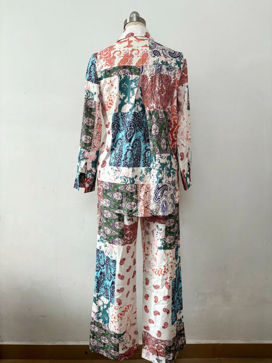 Conjunto Estampado Europeo Americano: Blusa Manga Larga y Pantalón para Mujer - Image 12