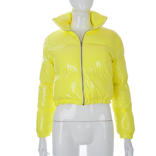 Chaqueta Acolchada de Cuero con Cierre Lateral - Image 3