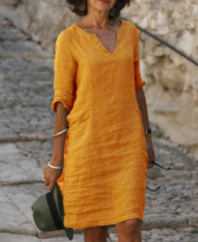 Vestido Midi Cuello V Otoño - Diseño Clásico Europa y América - Image 6