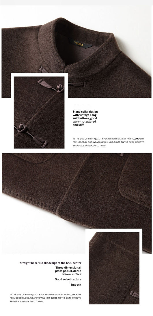 Abrigo de Lana para Hombre con Cuello Mao - Chaqueta Cálida de Estilo Asiático - Image 13
