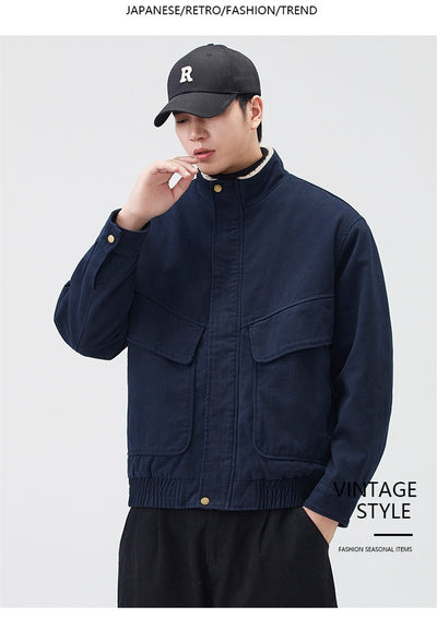 Chaqueta de Cuello Alto Pesada en Algodón Retro - Image 17
