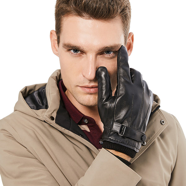 Guantes de Cuero de Borrego Acolchados para Hombre - Calidez Extrema
