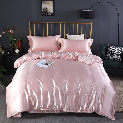 Juego de Cama Funda Nórdica Seda de Hielo Color Puro Verano