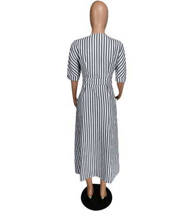 Camisa a Rayas de Largo Extendido - Image 6