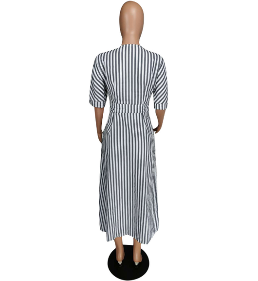 Camisa a Rayas de Largo Extendido - Image 6