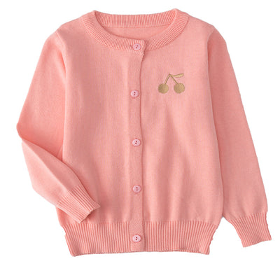 Suéter de Algodón para Niña con Estampado de Cerezas