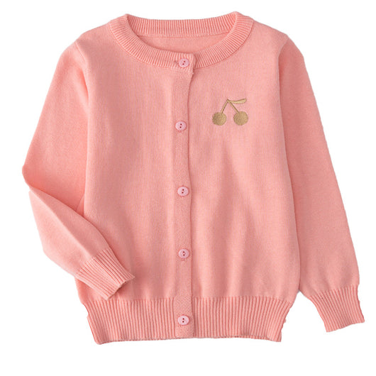 Suéter de Algodón para Niña con Estampado de Cerezas