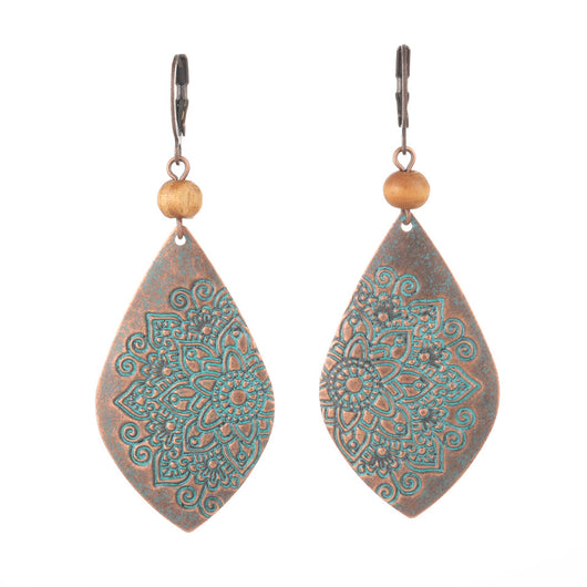 Aretes Étnicos con Patrón Tallado - Image 6