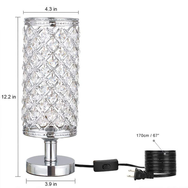 Lámpara de Mesa de Cristal Moderno con Diseño Elegante para Dormitorio y Sala