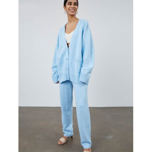 Conjunto de Suéter Holgado Manga Media para Invierno Mujer - Image 8