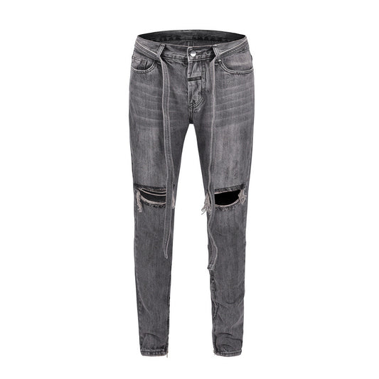 Jeans con Cintas Decorativas