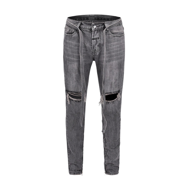 Jeans con Cintas Decorativas