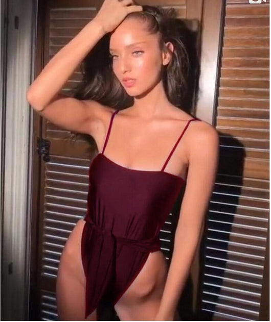 Traje de Baño Enterizo con Halter y Push Up - Diseño Bandage Elegante - Image 6