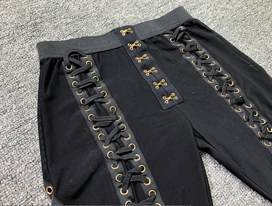 Conjunto de Dos Piezas con Malla Transparente y Pantalón Ajustado con Tirantes - Image 8