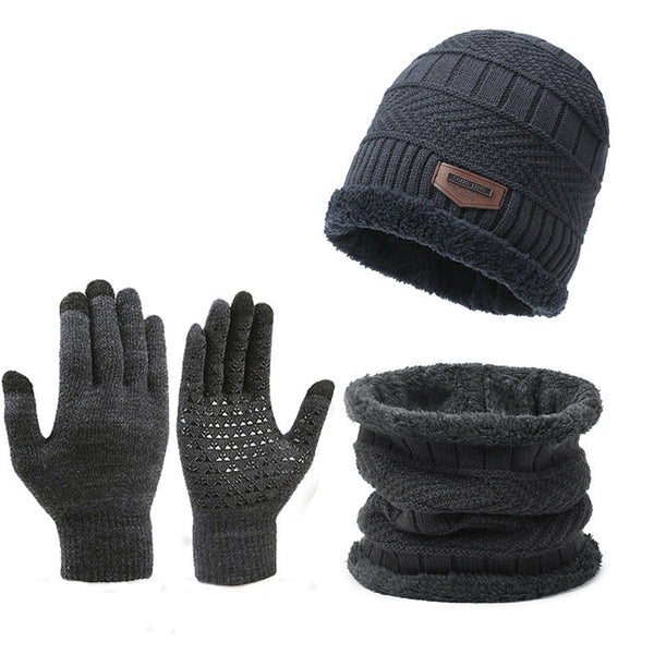 Conjunto Invernal 3 en 1: Bufanda, Guantes y Gorro de Lana Térmica