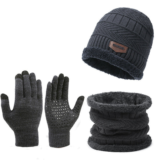 Conjunto Invernal 3 en 1: Bufanda, Guantes y Gorro de Lana Térmica