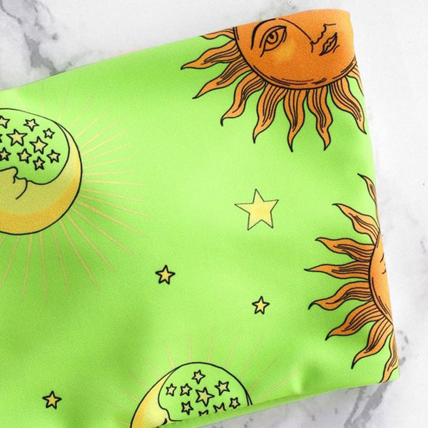 Bikini Deportivo con Cortes Laterales y Estampado de Estrellas