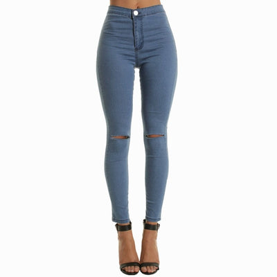 Pantalones Vaqueros Rotos a la Rodilla con Stretch - Image 9