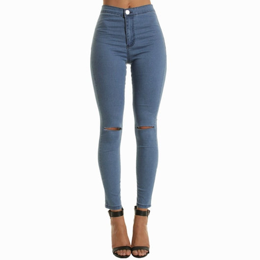 Pantalones Vaqueros Rotos a la Rodilla con Stretch - Image 9