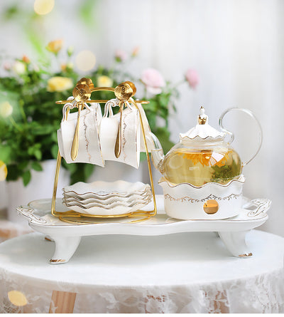 Juego de Té de la Tarde Porcelana Británica con Flores - Image 2