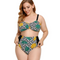 Traje de Baño Bikini Talla Grande con Estampado Floral y Diseño Fruncido