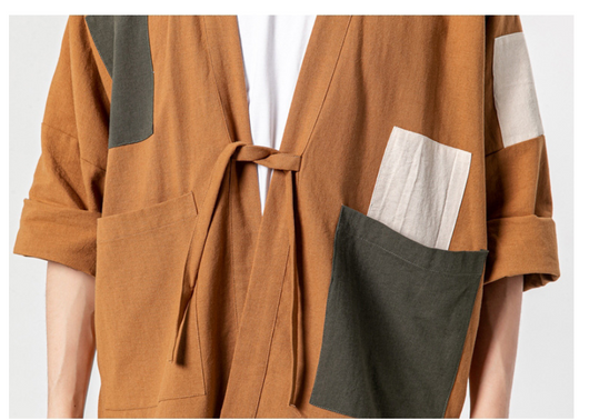 Bata Kimono Hanfu Suelta para Hombre Talla Grande - Estilo Dao - Image 7