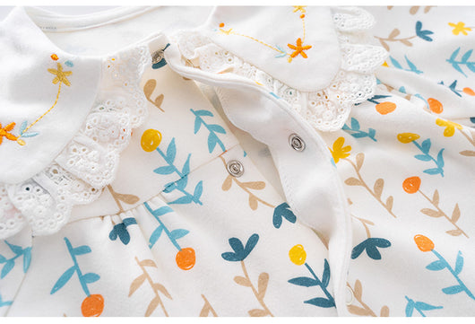 Jumpsuit Infantil de Manga Larga con Estampado Floral - Image 3