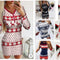 Vestido Largo Slim Navideño con Estampado Digital de Posicionamiento