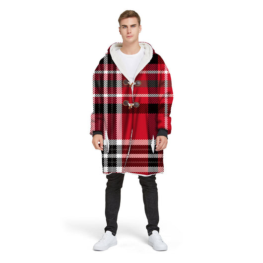 Chaqueta Hoodie Impresa Digital con Cuadros para Hombre - Image 9