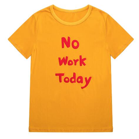 Playera de Algodón para Mujer Oversized con Letras - Amarillo