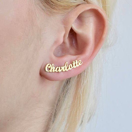 Aretes Personalizados con Iniciales - Regalo Perfecto con Nombre Grabado - Image 3