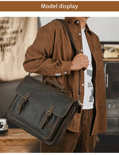 Bolso Crossbody para Laptop de Cuero Premium con Asa Simple - Image 19