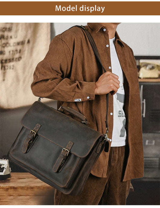 Bolso Crossbody para Laptop de Cuero Premium con Asa Simple - Image 19