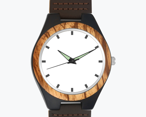Reloj de Pulsera Personalizado en Madera con Foto y Correa de Cuero Marrón - Image 6