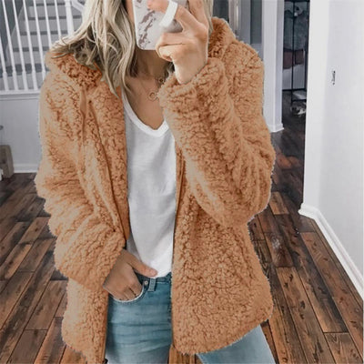 Chaqueta de Lana Casual con Capucha para Mujer - Image 5