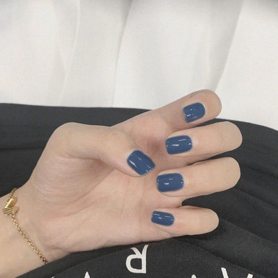 Uñas Postizas Trapecio Alargadas Pato Mandarín Oscuro - Image 26