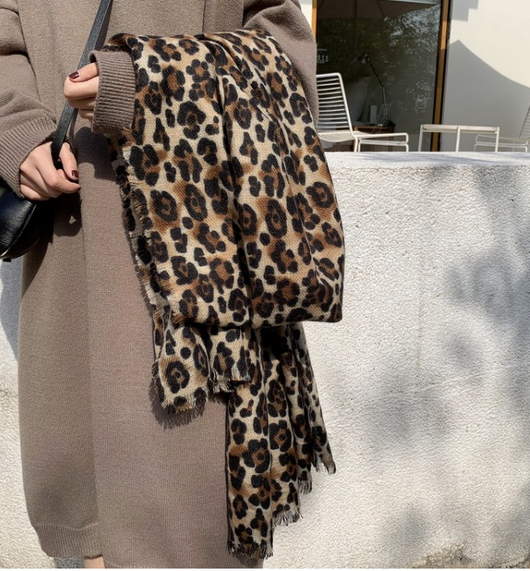 Bufanda Leopardo Retro 100 Bandas - Chal Cálido Estilo Coreano para Mujer - Image 3