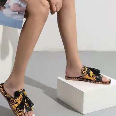 Sandalias y Pantuflas Mujer con Tacón Plano y Punta Cuadrada - Image 3