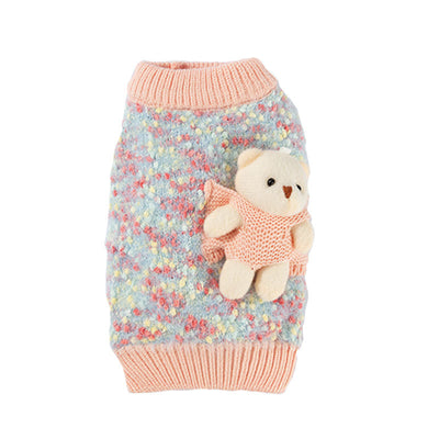 Suéter de Invierno para Mascotas con Diseño de Osito Floral en Relieve - Image 11