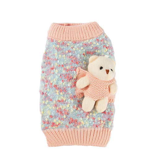 Suéter de Invierno para Mascotas con Diseño de Osito Floral en Relieve - Image 11