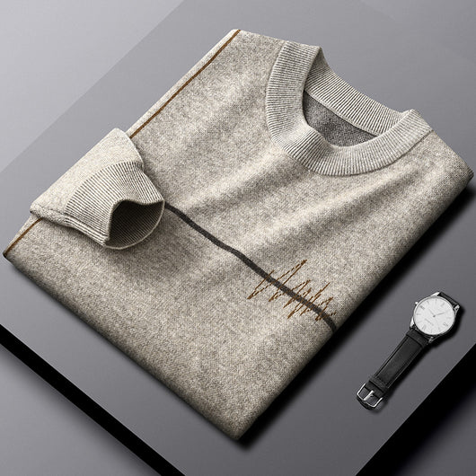 Suéter Casual de Cuello Redondo Grueso y Cálido para Hombre - Image 5