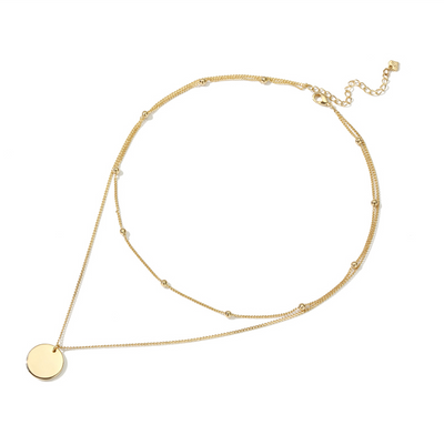 Collar Multicapa de Acero Titanio con Moneda y Perlas para Mujer - Image 6
