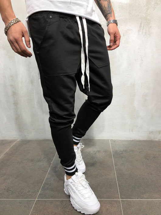 Pantalones Casuales de Algodón con Diseño Spliced para Hombre - Image 11