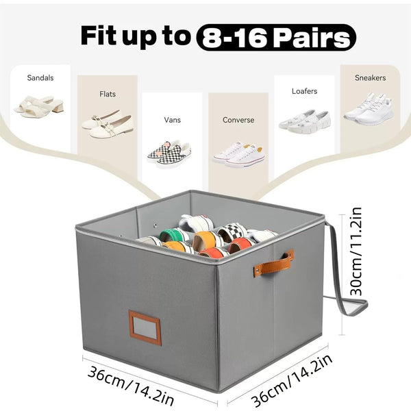 Caja Organizadora de Zapatos Plegable con Rejilla Visual y Tapa