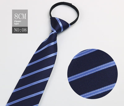 Corbata Negra Rayada Azul con Cierre Rápido - Corbata Ejecutiva Lazy Zip - Image 104