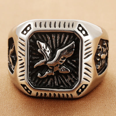 Anillo de Acero Inoxidable con Águila para Hombre - Image 8