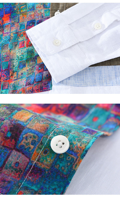 Camisa Holgada Hombre Joven Diseño Casual en Algodón y Lino - Image 11