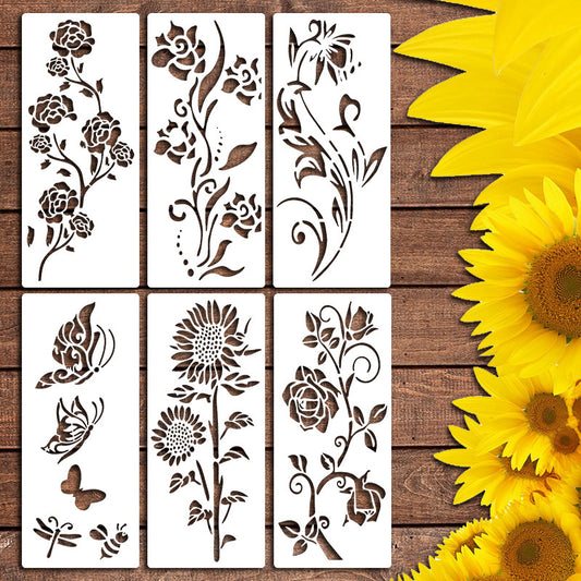 Plantilla de Pintura con Spray para Flores Silvestres